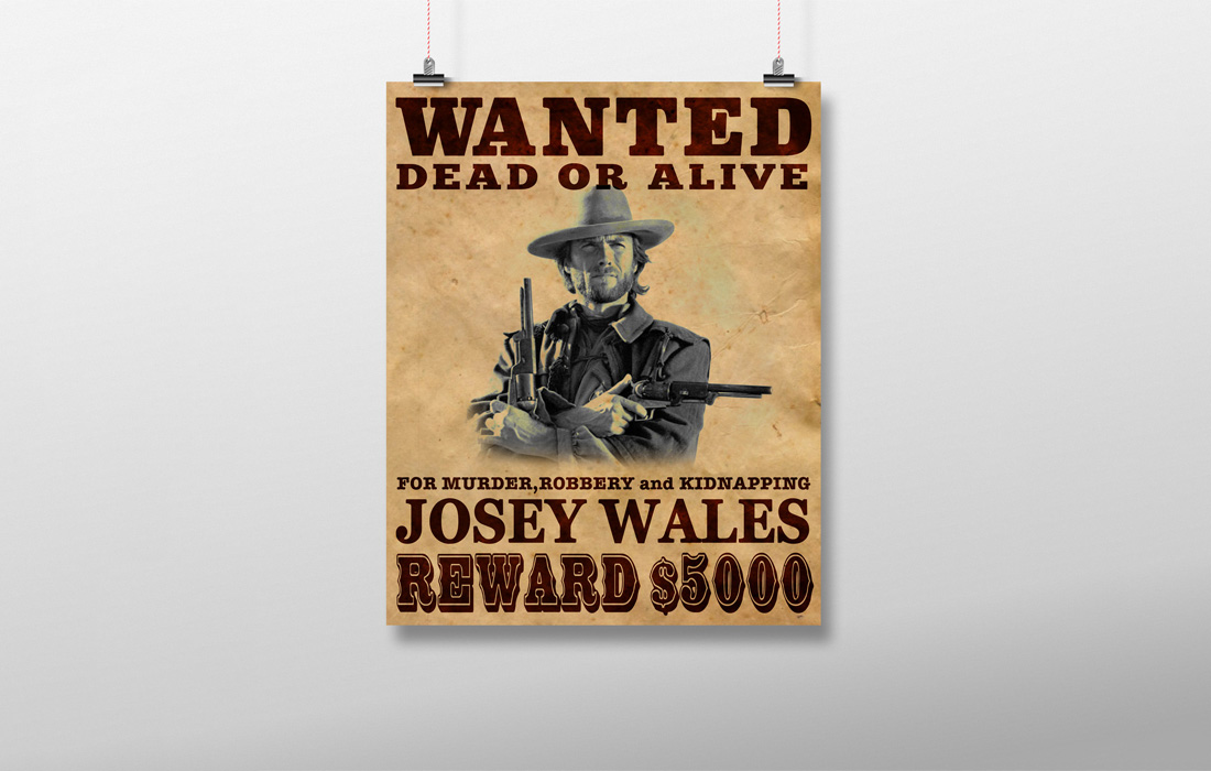 Outlaw Josey Wales Victorian broadside poster